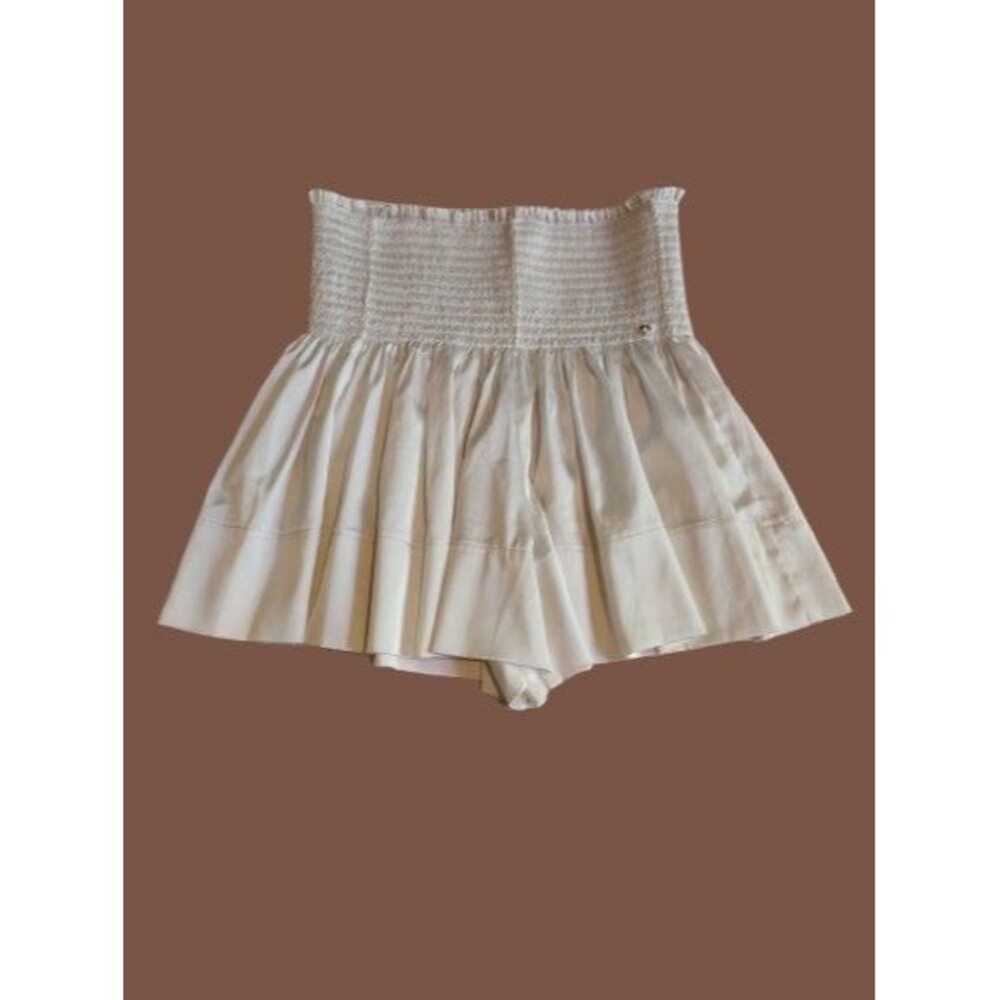 Natural Life Smocked High Waist Flowy Shorts Ivory Small Silk-Feel Lounge